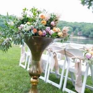 Gold Trumpet Vase 36"