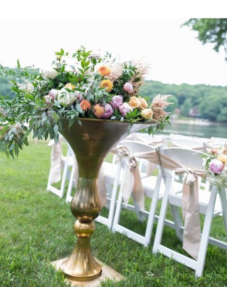 Gold Trumpet Vase 48"