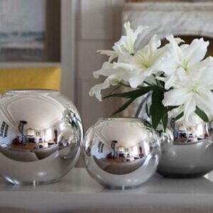 Silver Globe Vase