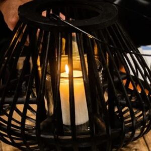 Black Rattan Lantern