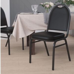 Black Leather Banquet Chairs